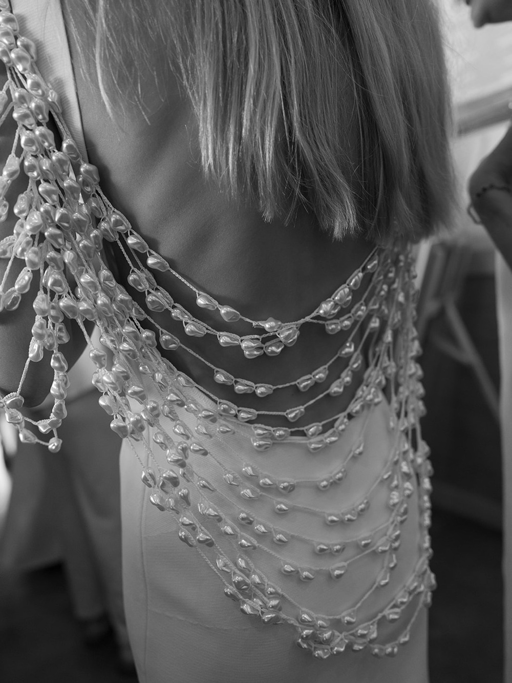 Cult Gaia Meri Knit Dress - Ivory Pearl Detail - Picture 3 of 5